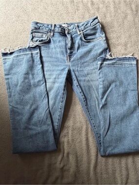 Forever 21 Light Blue Straight-Leg Jeans